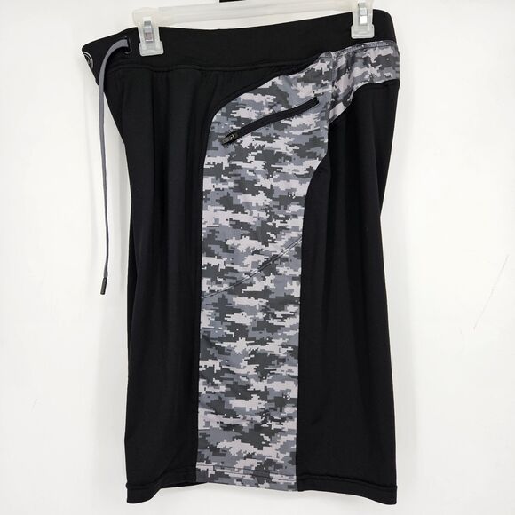 Hylete Shorts Mens Large Black Digital Camo Above Knee Athletic Elastic Waist - Picture 10 of 12